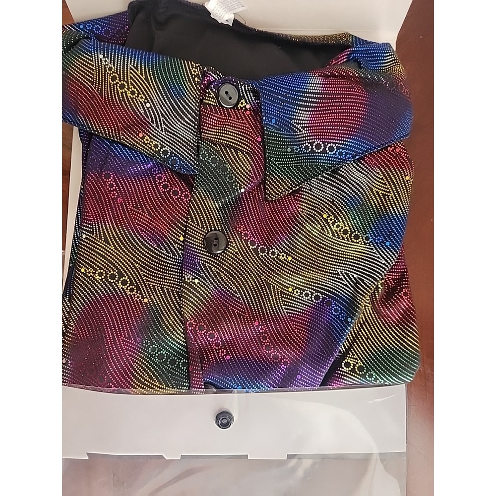 Men's 70s Disco Shirt Metallic Shiny Party Costume Clubwear Adult Standard L/XL - Picture 7 of 9